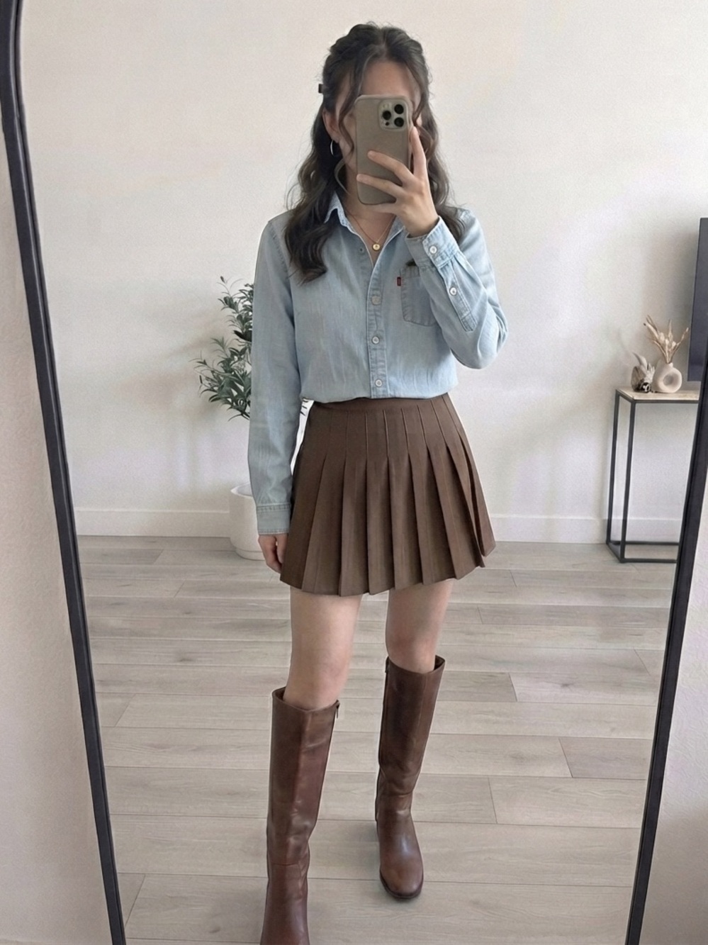 Levi’s Denim Button-Up Boyfriend-Fit Long Sleeve Shirt - S